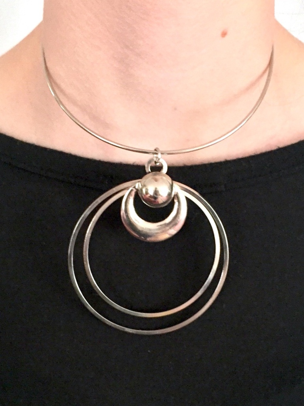 Prototype Vintage Pierre Cardin Silver Metal Necklace (no brand stamp)